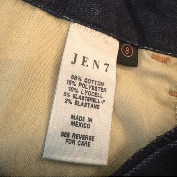 Seven for All Mankind JEN 7 Blue Denim Cropped Wide Leg Jeans! Size 8 - Picture 8 of 13